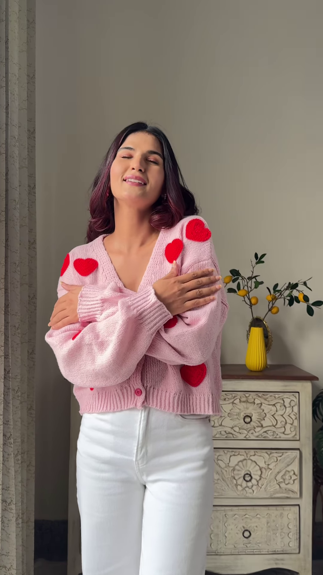 Heart & Ribbon Knitwear Collection ๐งถ๐ With Embroidery & Bow Accents โ Pink & Cream Variants - Image 7